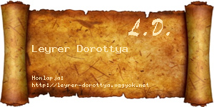 Leyrer Dorottya névjegykártya